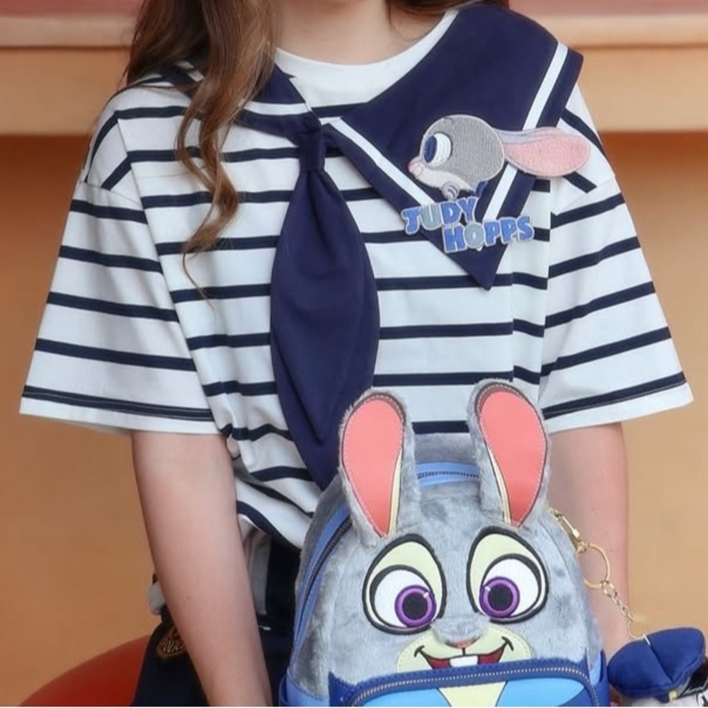 Zootopia Navy & White Striped Sailor Top with Tie
